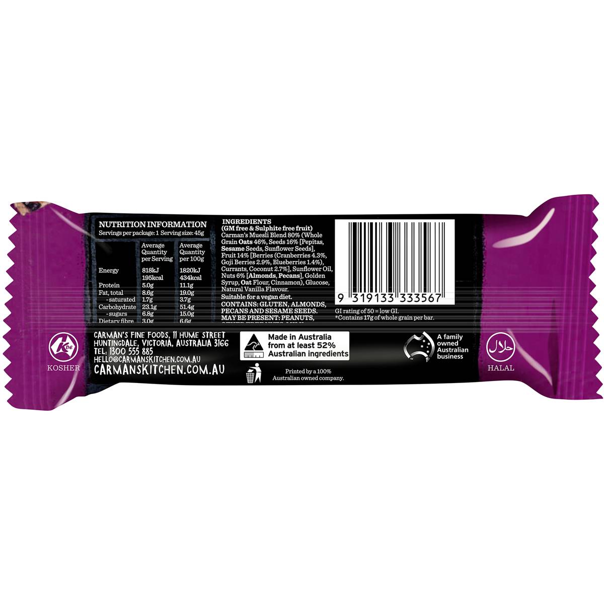 Carman s Muesli Bars Superberry Cranberry Blueberry Goji 6 Pack carman-s-muesli-bars-superberry-cranberry-blueberry-goji-6-pack