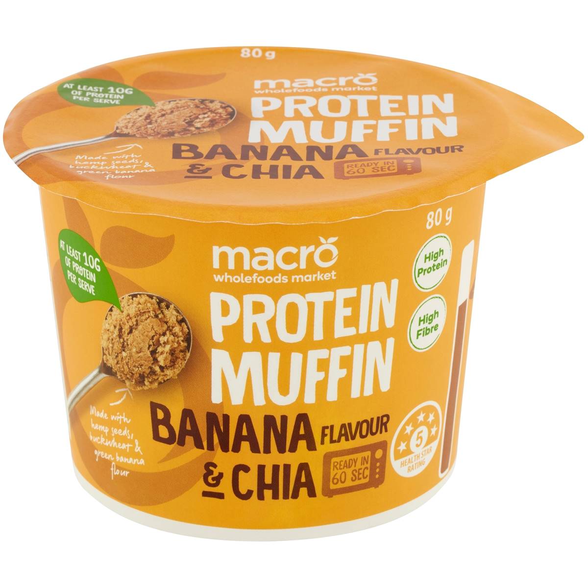 Macro Breakfast Muffin Banana & Chia 80g Woolworths