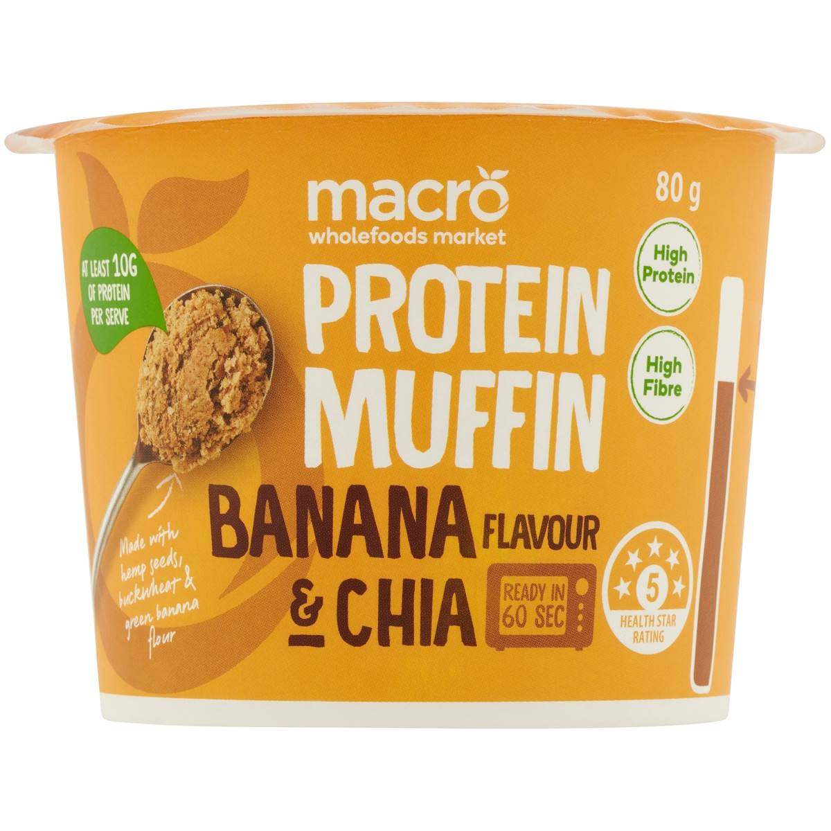 Macro Breakfast Muffin Banana & Chia 80g Woolworths