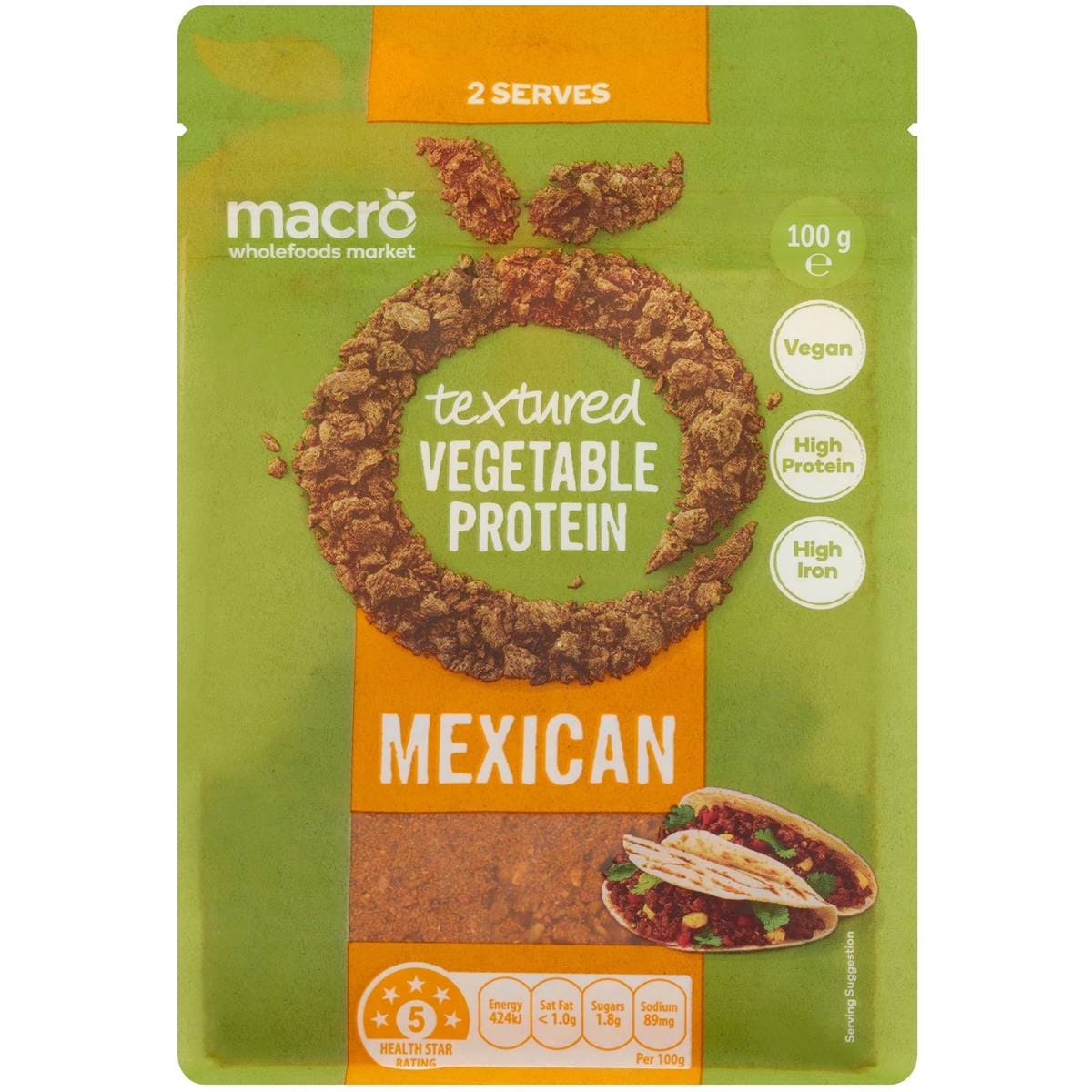 Macro Flavoured Textured Vegetable Protein Mexican 100g Woolworths