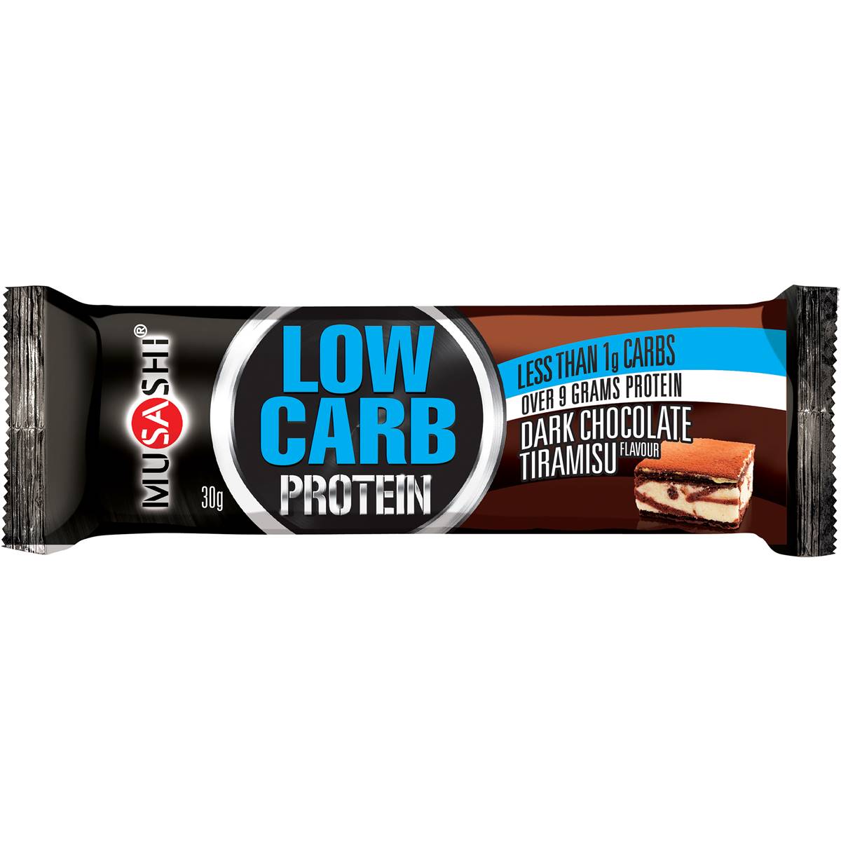 Musashi Low Carb Protein Dark Choc Tiramisu Bar 30g Woolworths