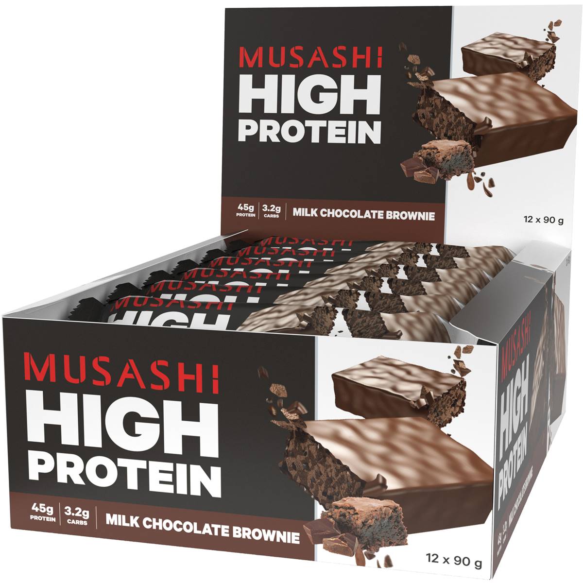 Musashi High Protein Bar Chocolate Brownie Low Carb 90g Woolworths