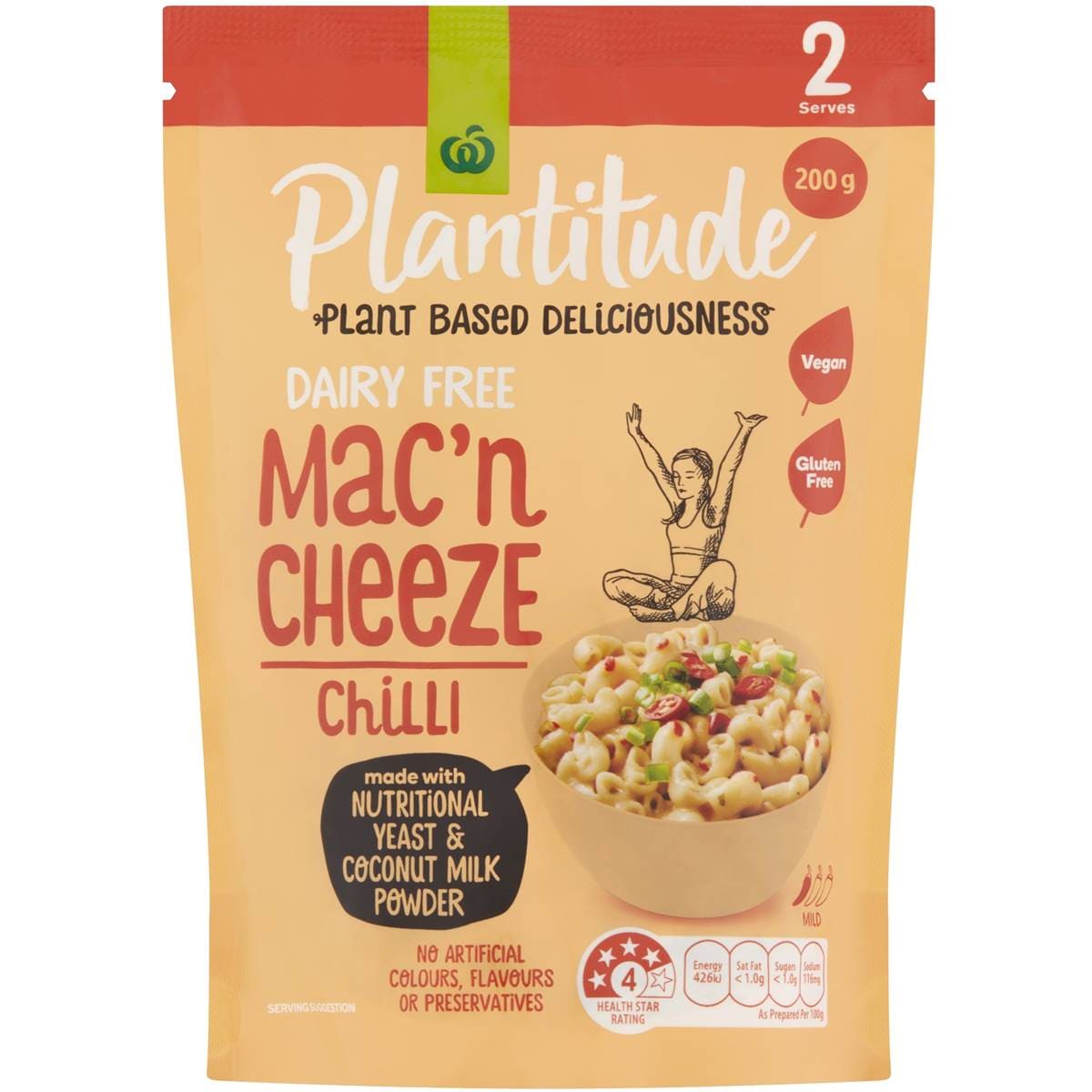Woolworths Plantitude Vegan Mac & Cheeze Chilli 200g Woolworths