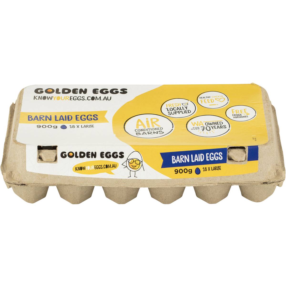 Golden Eggs 18 Large Barn Laid Eggs 900g Woolworths