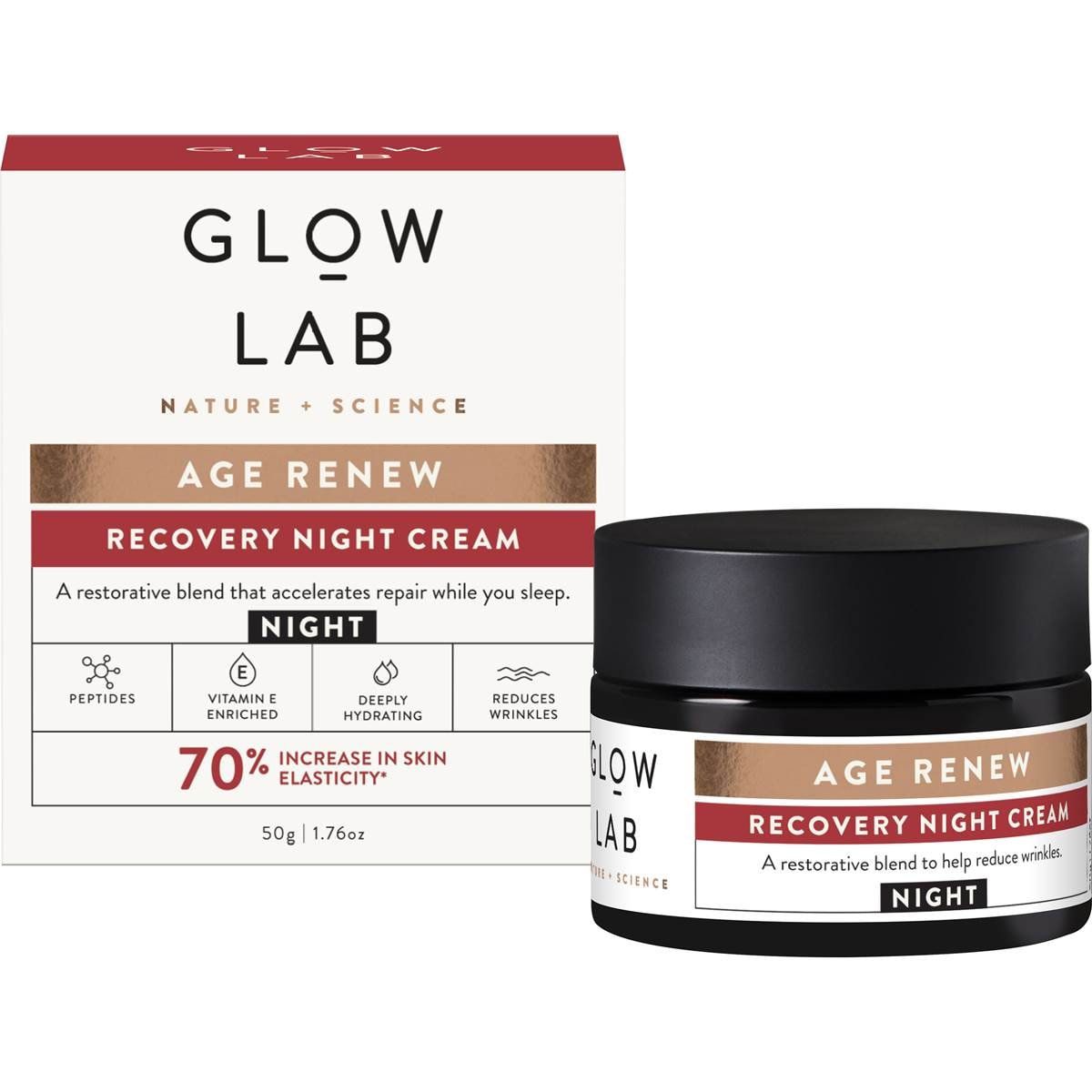 Glow Lab Age Renew Recover Night Cream 50g Woolworths