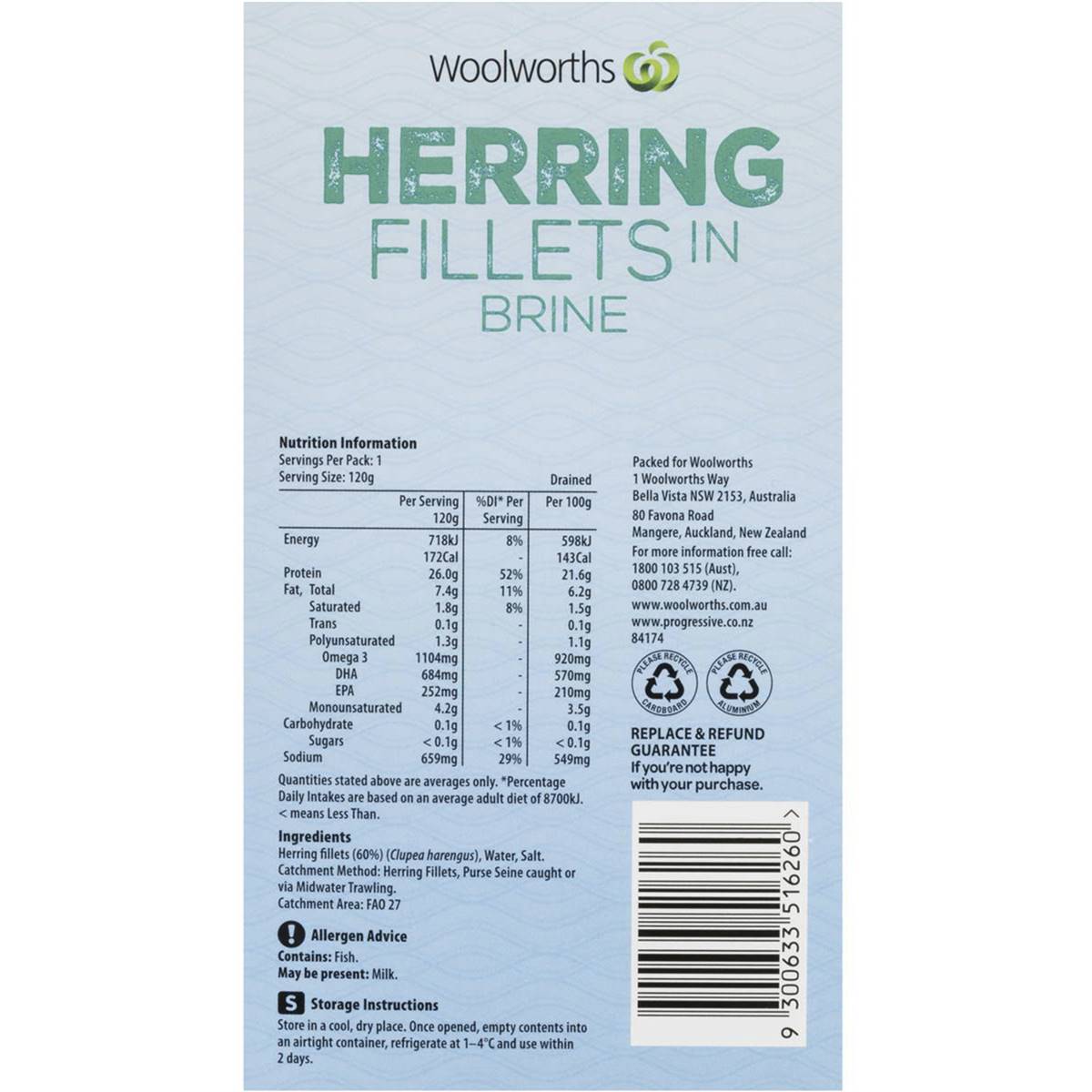 Woolworths Herring Fillets In Brine 200g Woolworths