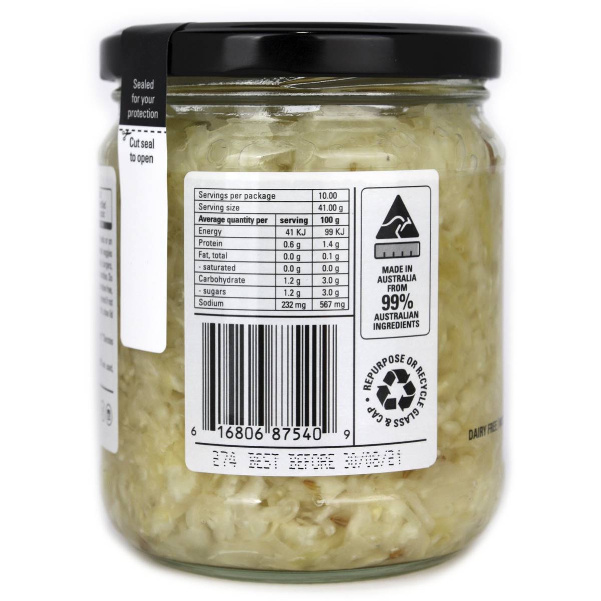 Kehoe's Organic Traditional Sauerkraut 410g Woolworths
