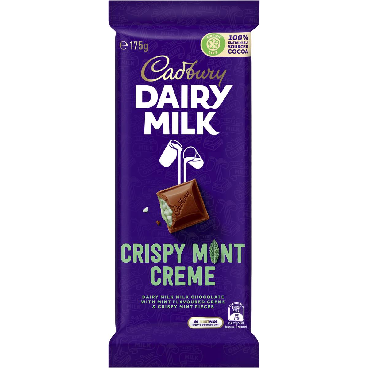 Cadbury Crispy Mint Creme 175g Woolworths