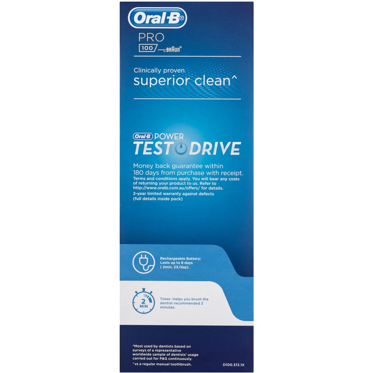 Oral B Pro 100 Gum Care Electric Toothbrush Each Woolworths