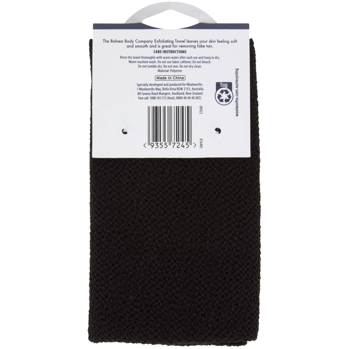 The Balnea Body Company Exfoliating Towel Each Woolworths