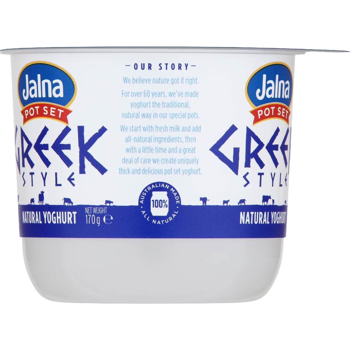 Jalna Natural Greek Yoghurt 170g Woolworths