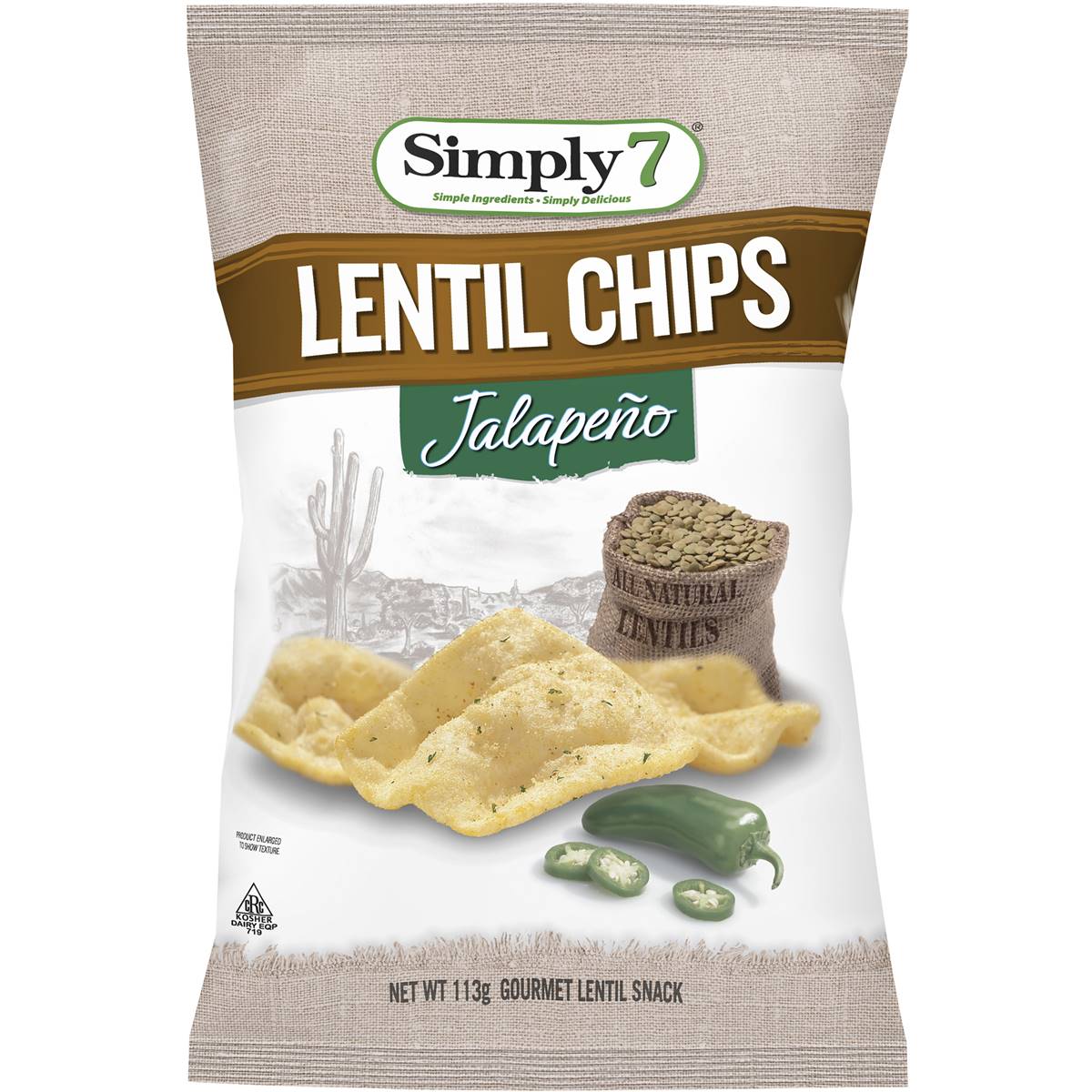 Simply 7 Lentil Chips With Jalapeno 113g Woolworths