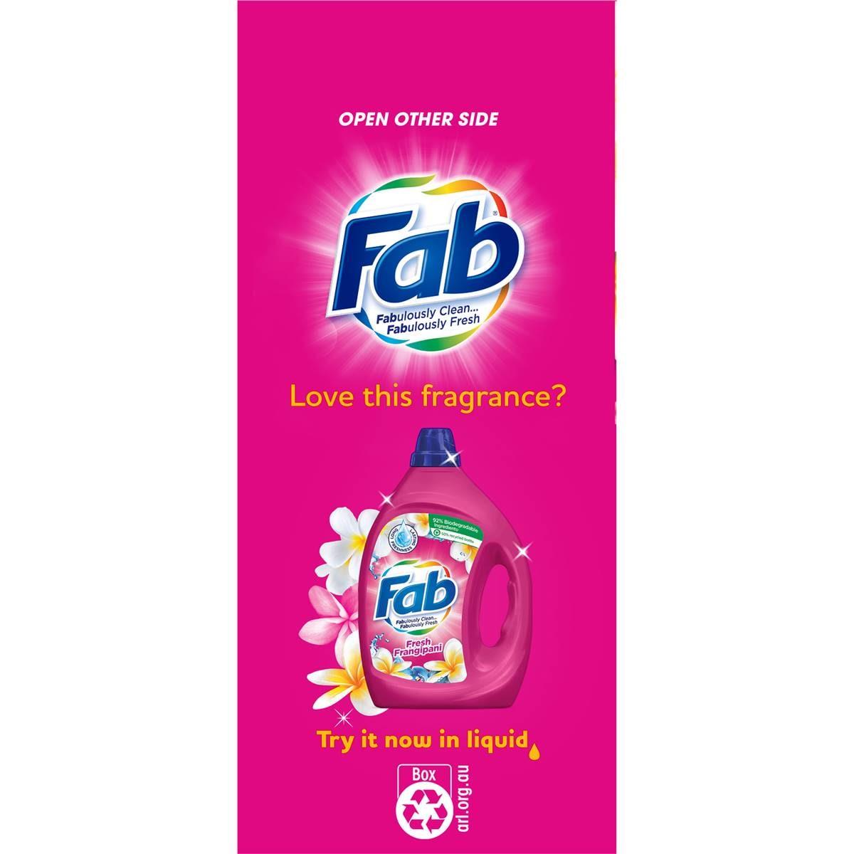 Fab Fresh Frangipani Laundry Detergent Powder 1kg Woolworths