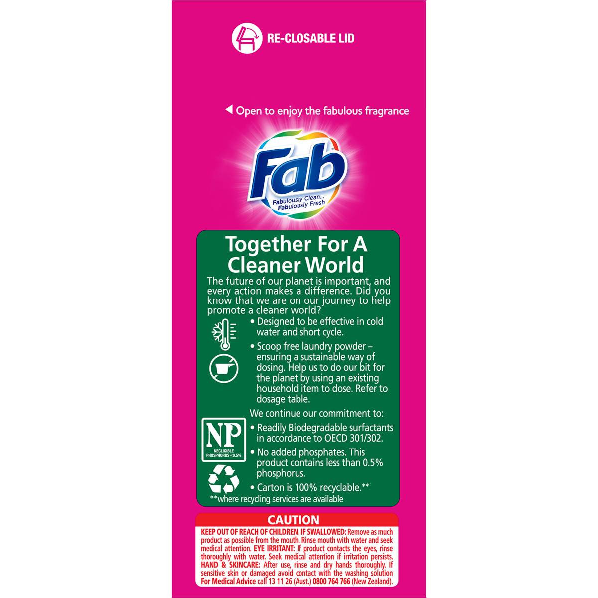 Fab Laundry Washing Powder Fresh Frangipani 1kg Woolworths