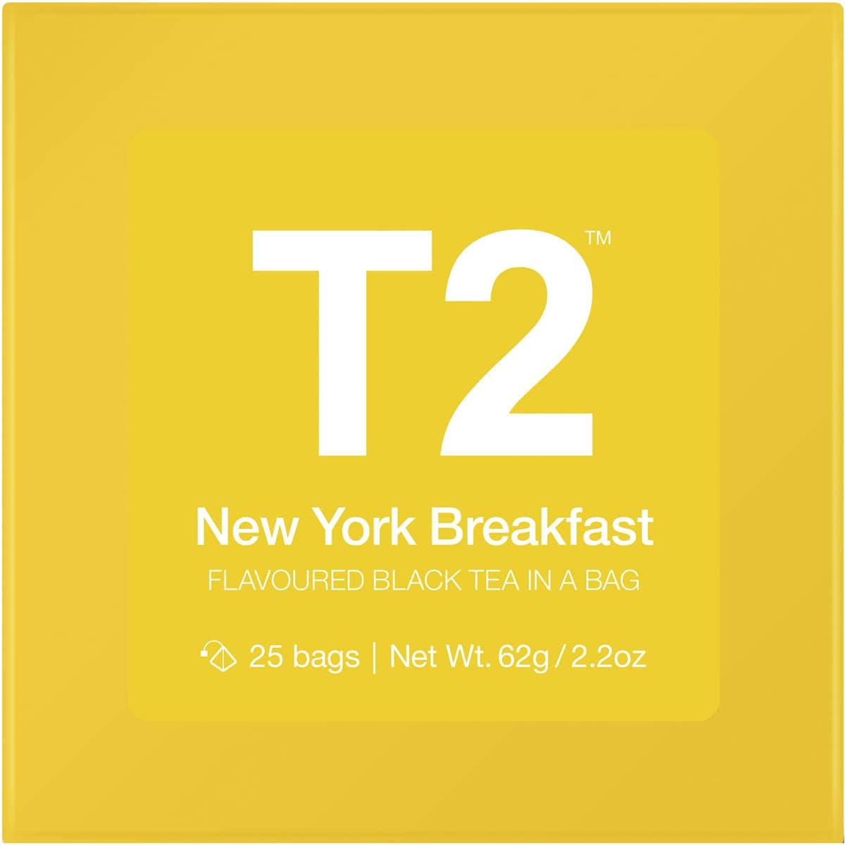 T2 New York Breakfast Black Tea Bags 25 Pack Woolworths