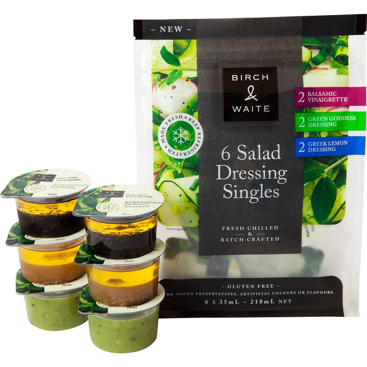Birch & Waite 6 Salad Dressing Singles 35ml X6 Pack Woolworths
