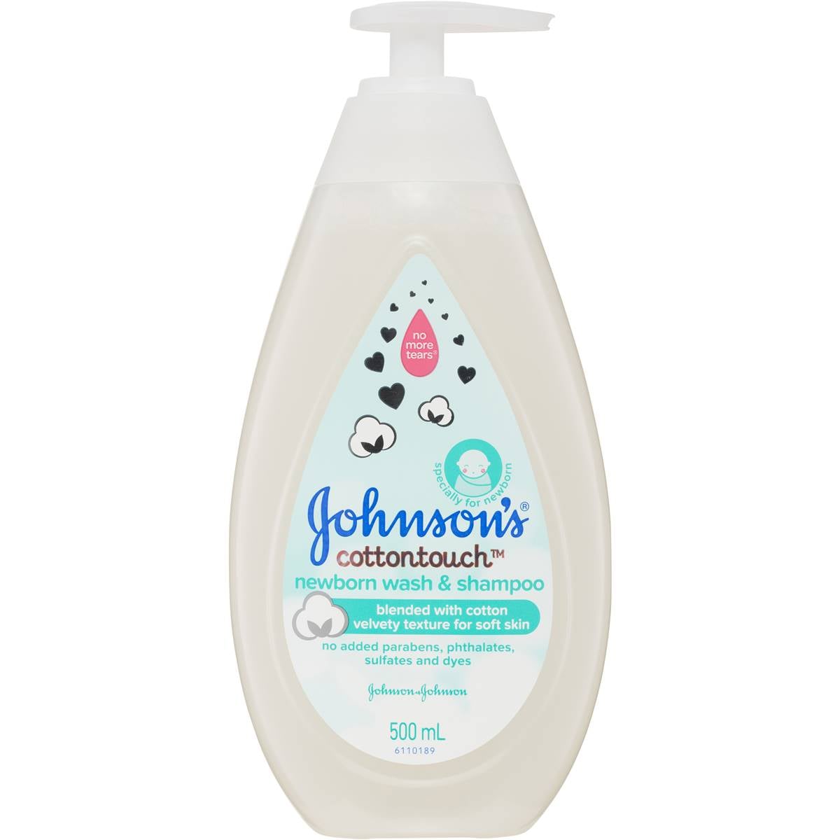 Johnson's Baby Cottontouch Newborn Wash & Shampoo 500ml Woolworths