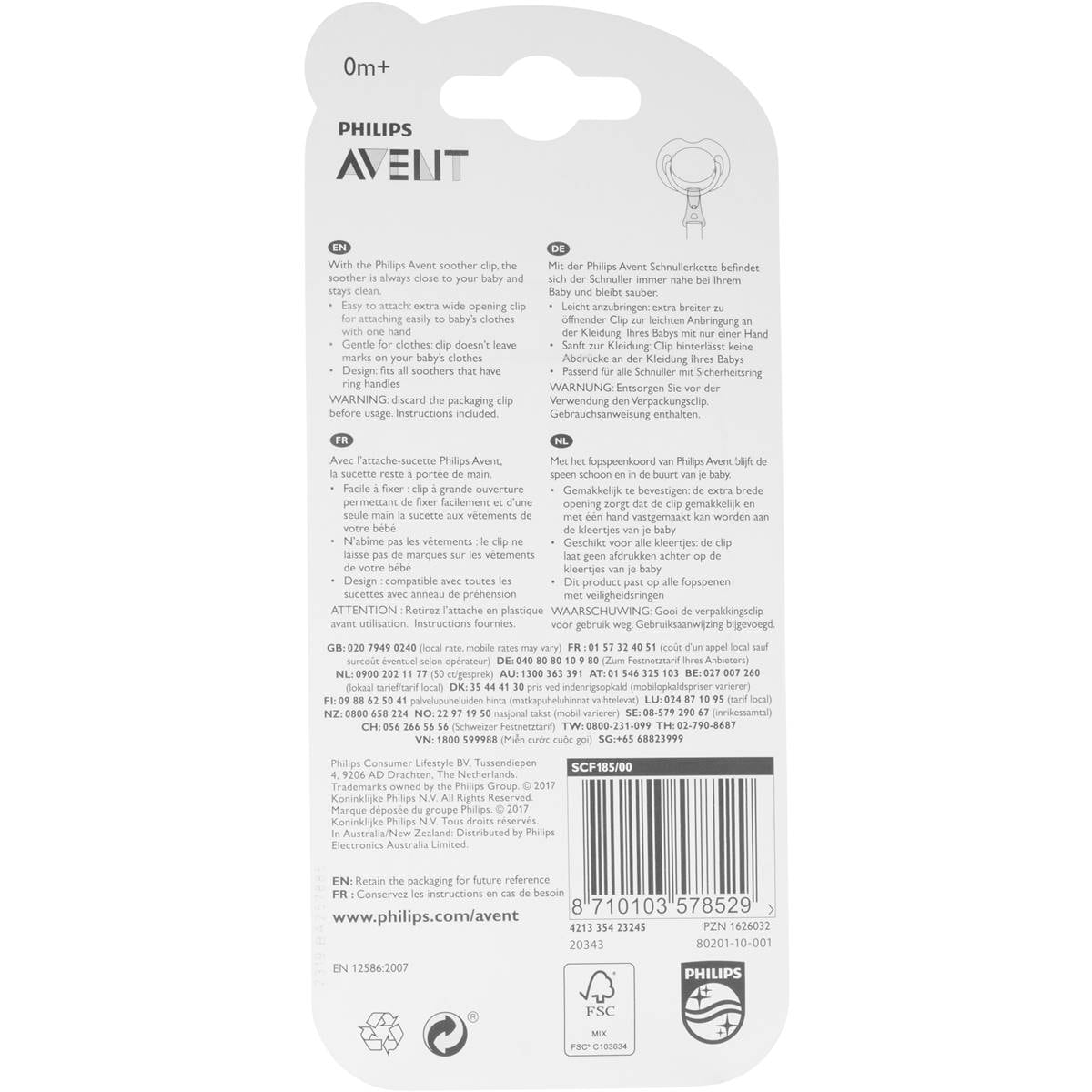 Philips Avent Avent Soother Clip Each Woolworths