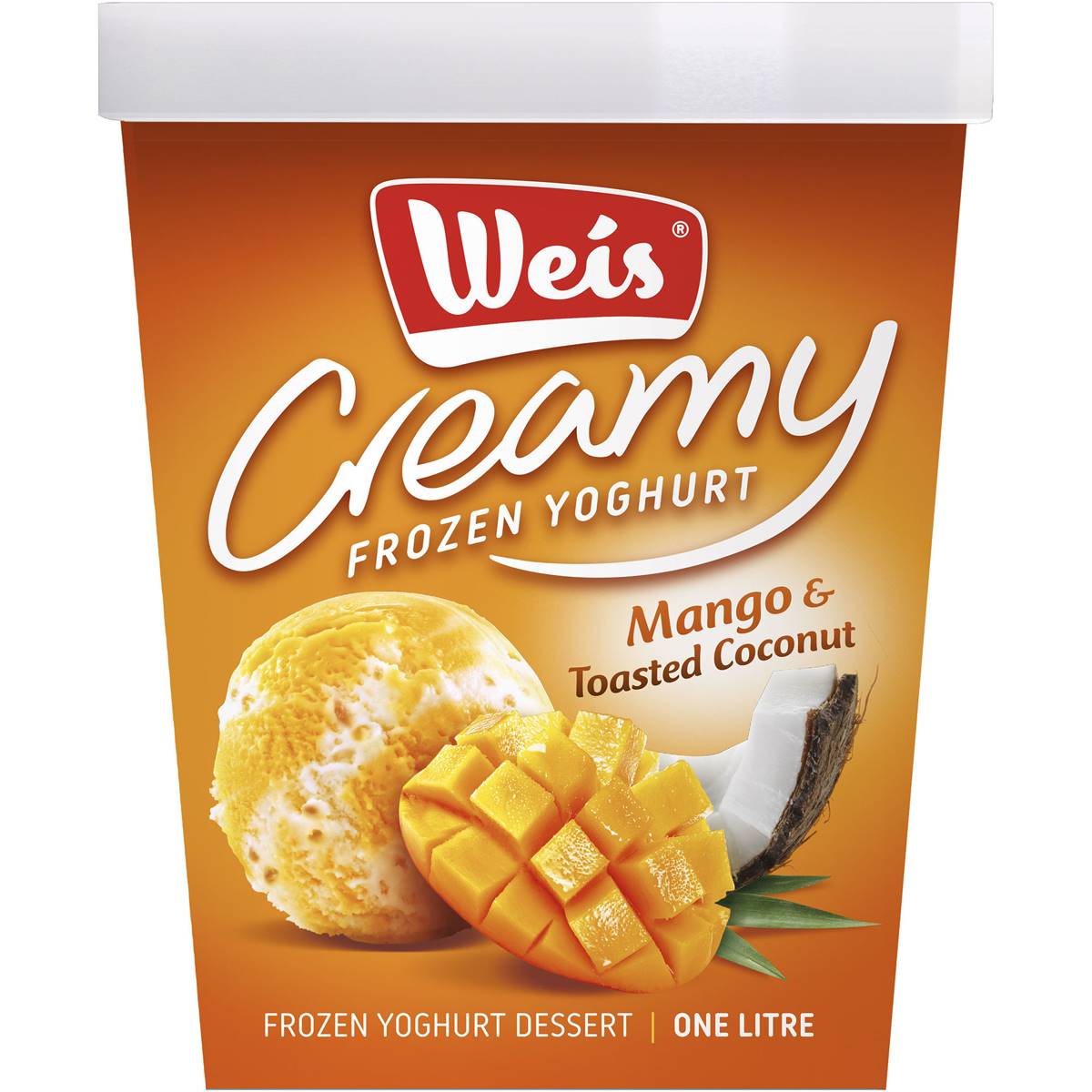 Weis Frozen Yoghurt Mango & Toasted Coconut 1l Tub Woolworths