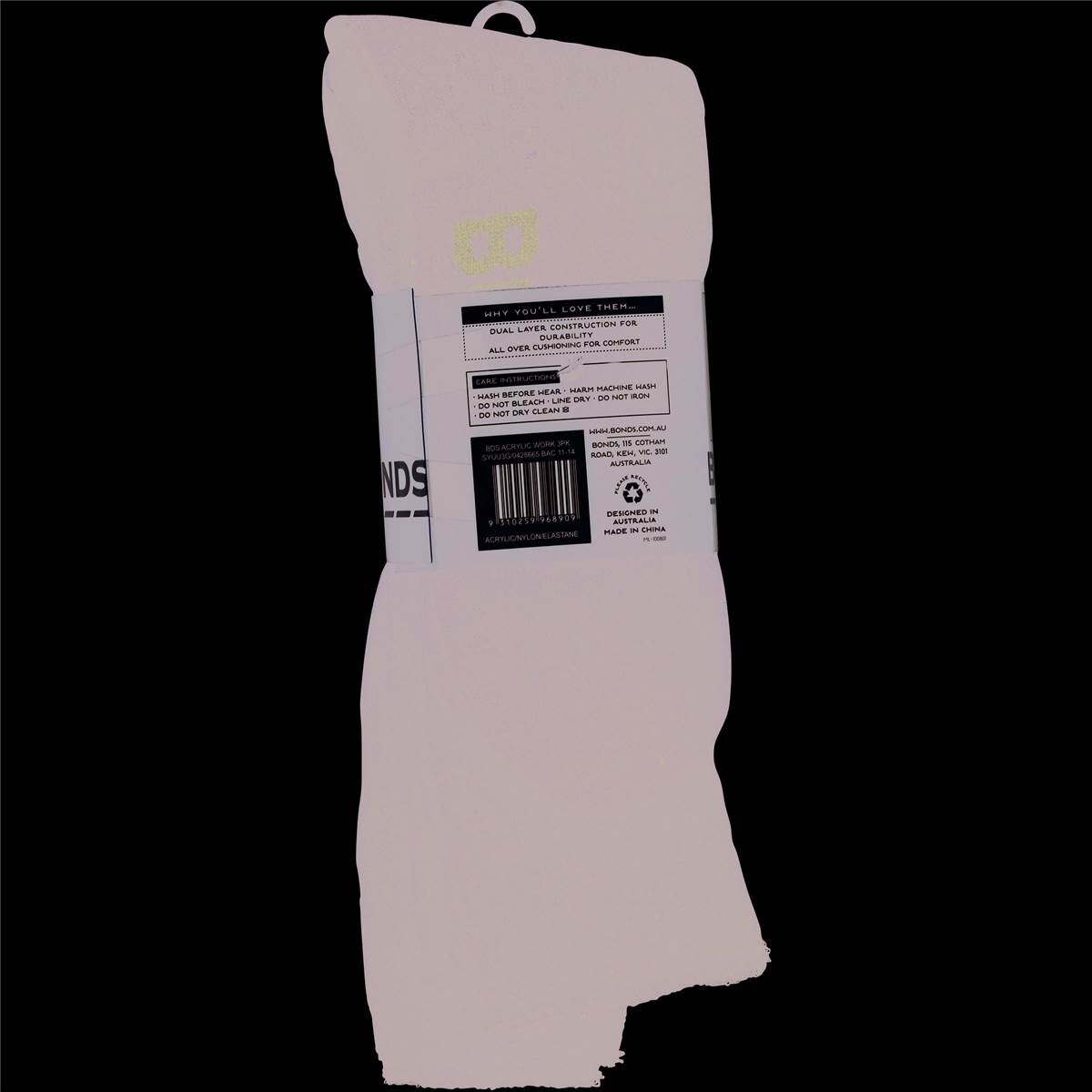 Bonds Mens Work Crew Socks Size 11+ 3pk Woolworths