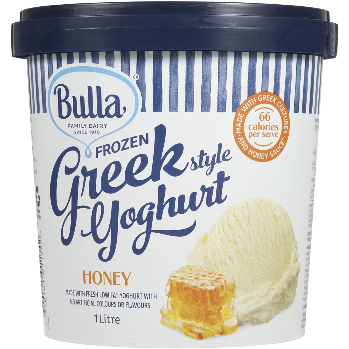 Bulla Frozen Greek Yoghurt Honey 1l Tub Woolworths
