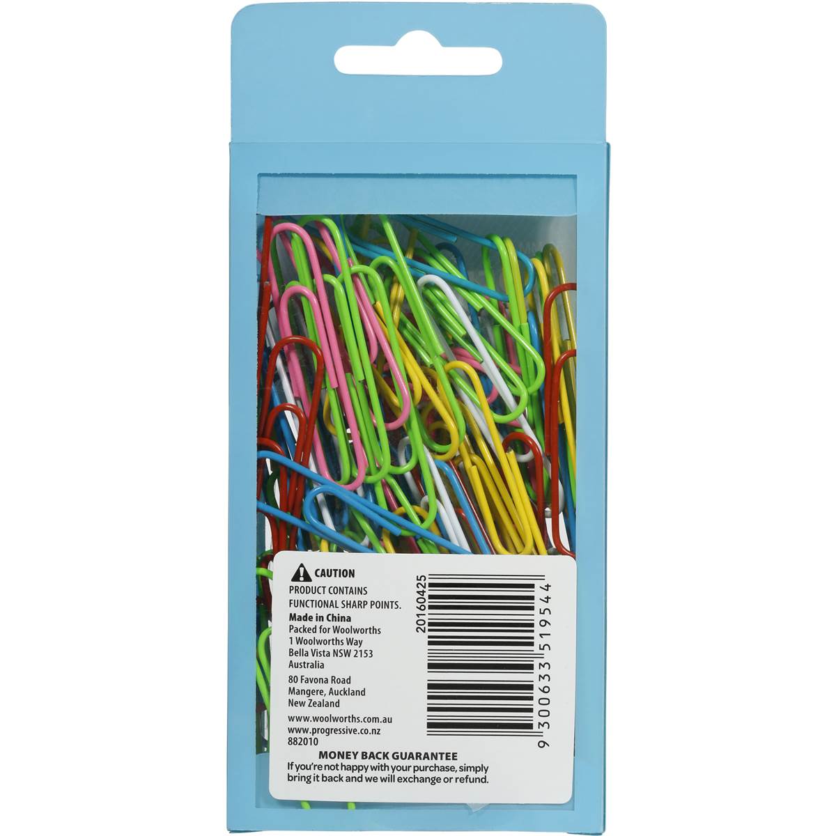 Woolworths Coloured Paper Clips 50mm 100pk Woolworths