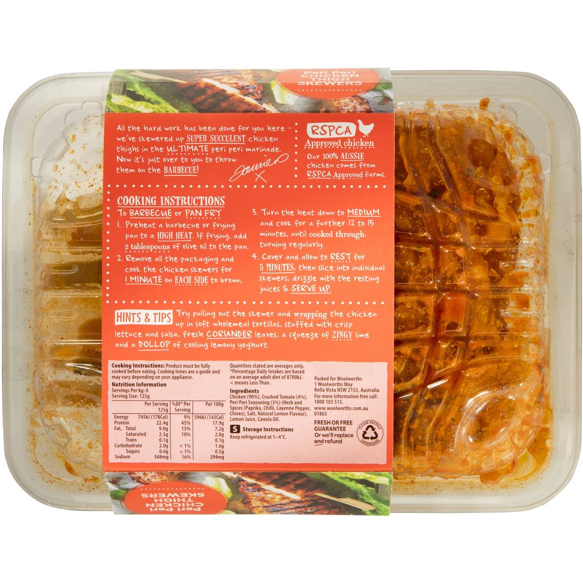 Created With Jamie Peri Peri Chicken Thigh Skewers 450g 550g Woolworths
