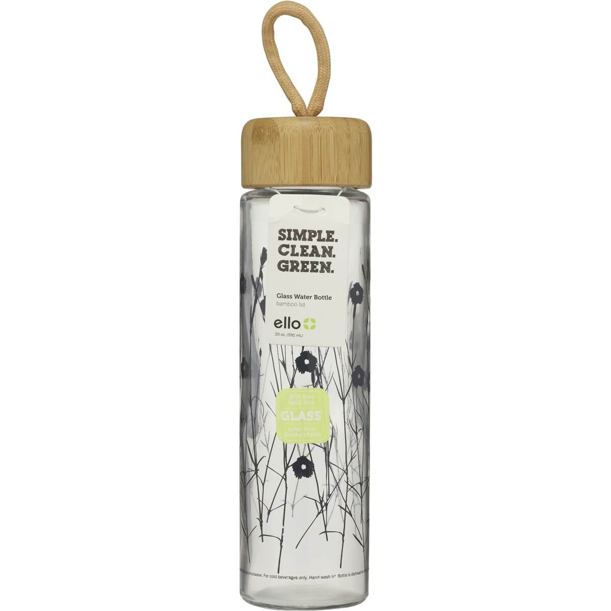 Ello Thrive Glass Bottle Bamboo Lid Woolworths