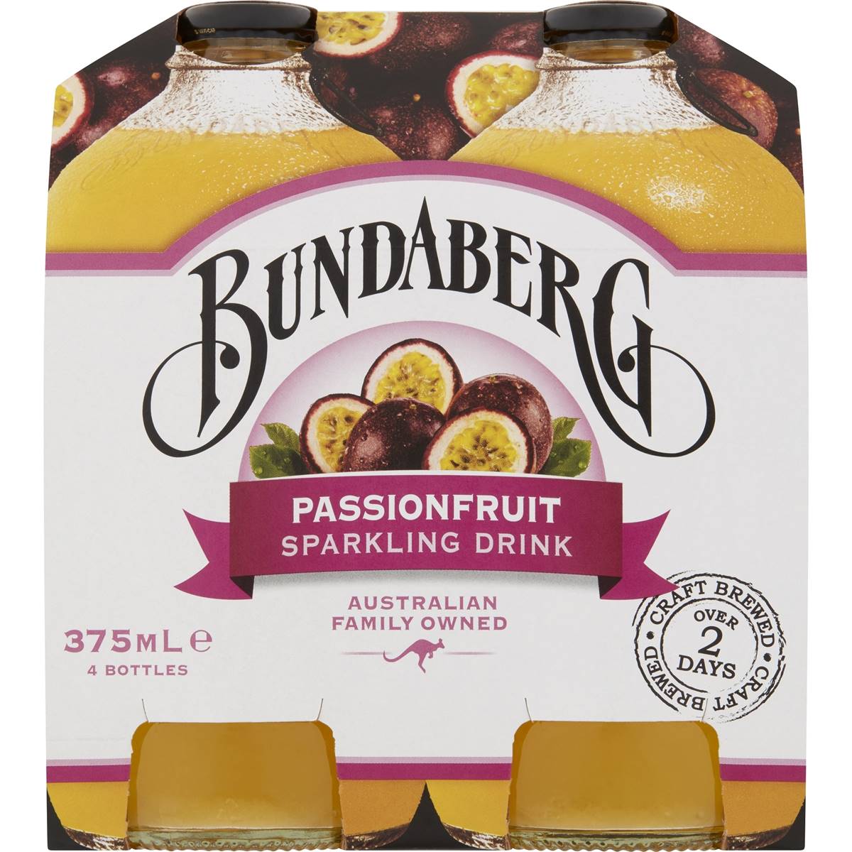 Bundaberg Sparkling Passionfruit Drink 375ml X4 Pack Woolworths