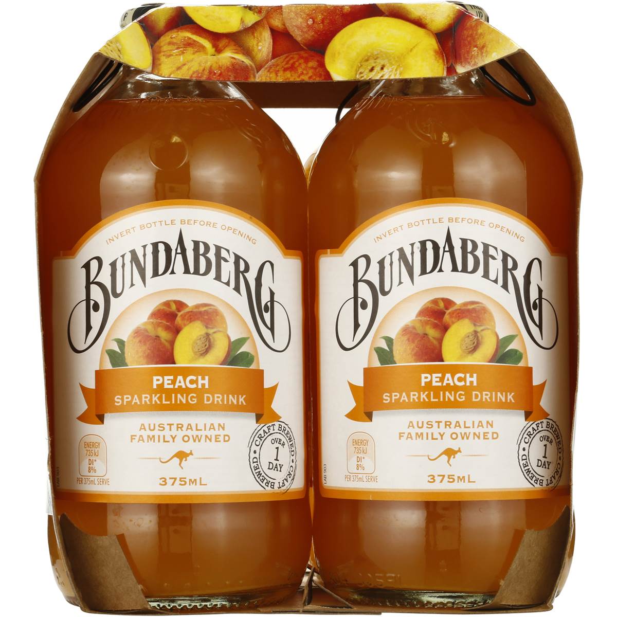 Bundaberg Sparkling Peach Sparkling Drink 4x375ml | Woolworths