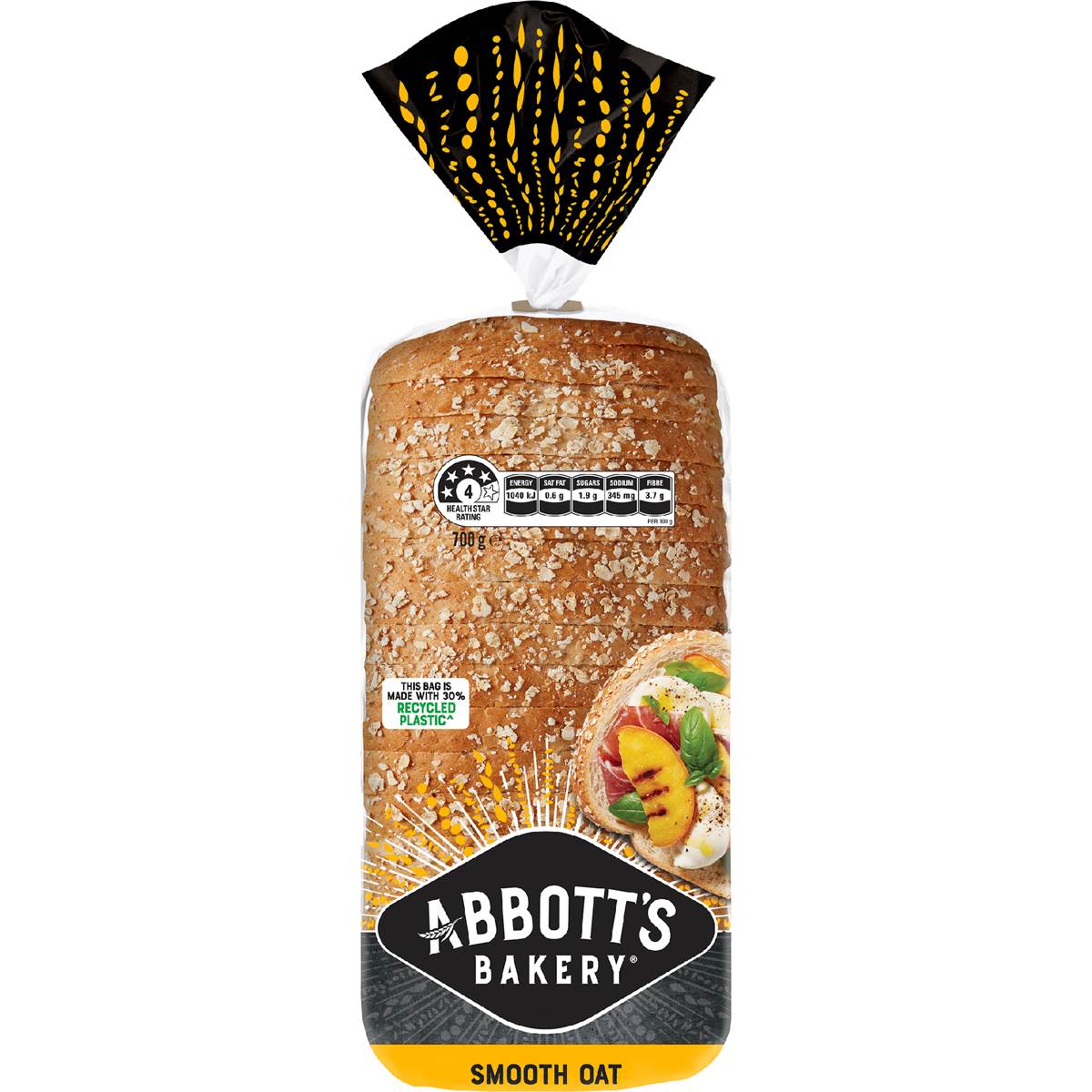 Abbott's Bakery Smooth Oat Bread Sandwich Slice Loaf 700g