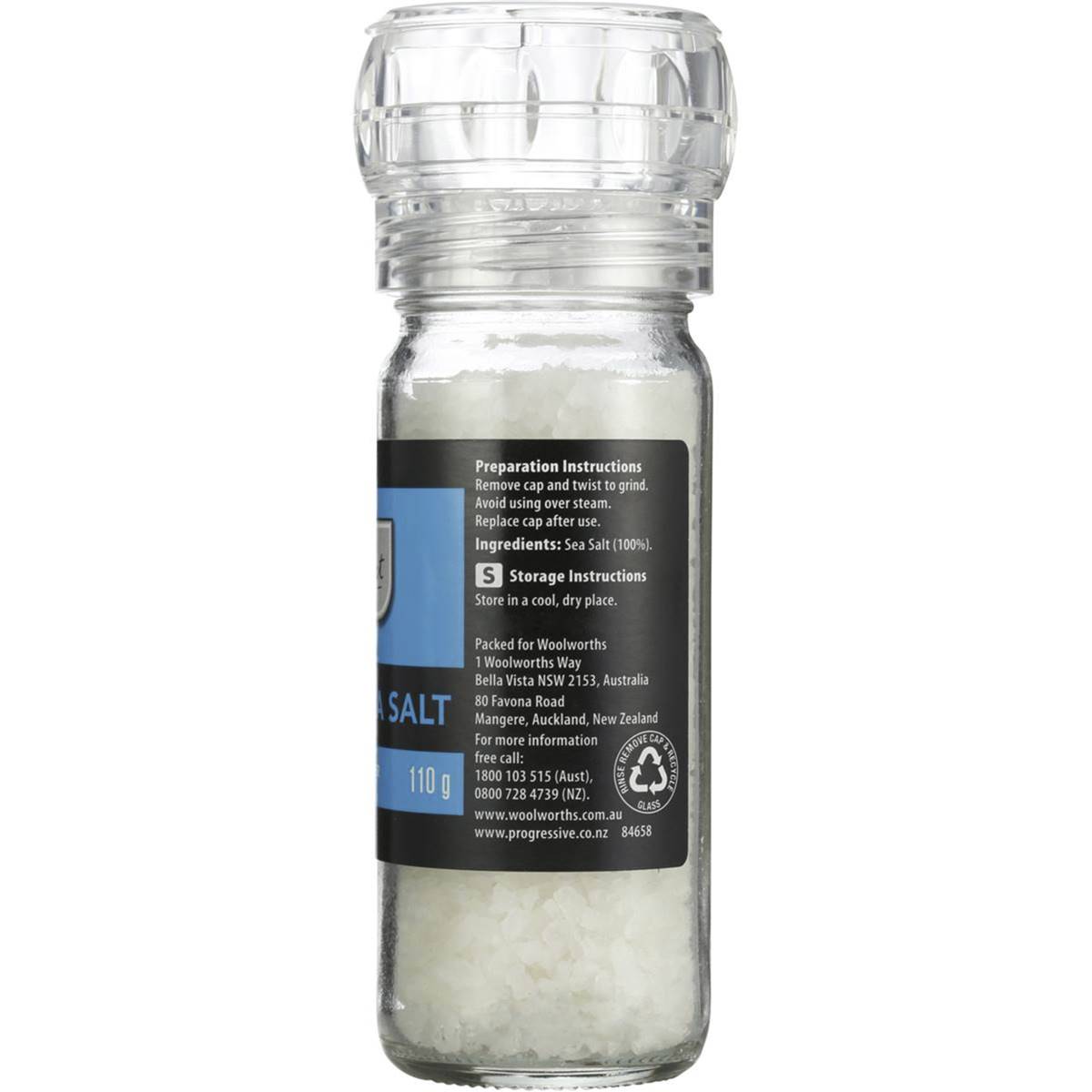 Select Sea Salt Grinder 110g Woolworths