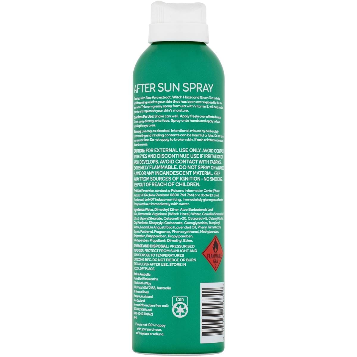 Woolworths After Sun Spray Aloe Vera 175g Woolworths