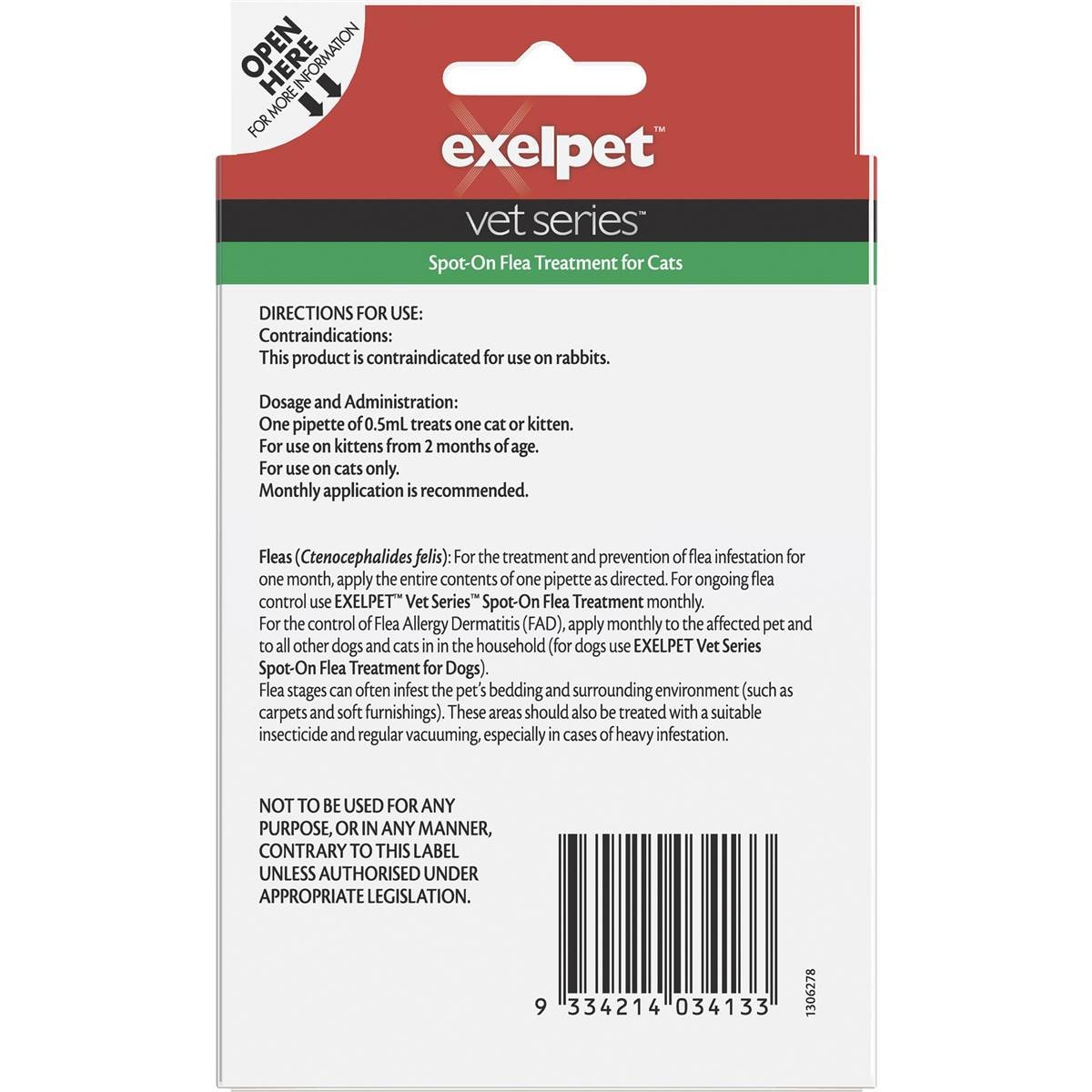 Exelpet Vet Series Spot On Flea Treatment For Cats 2 Pack Woolworths