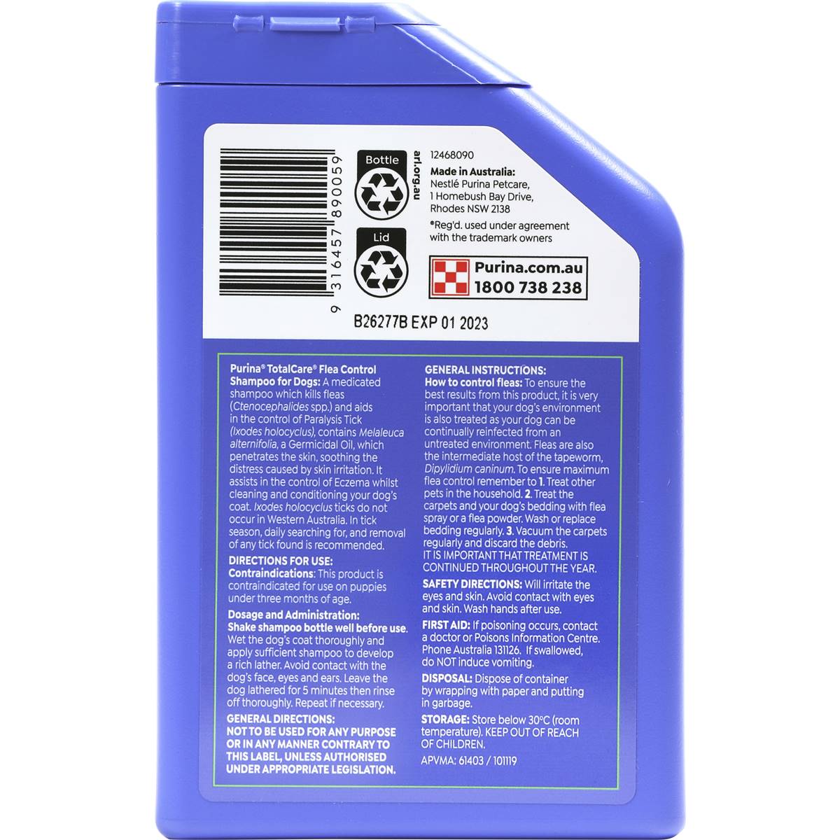 Total Care Dog Shampoo Flea Control 350ml Woolworths