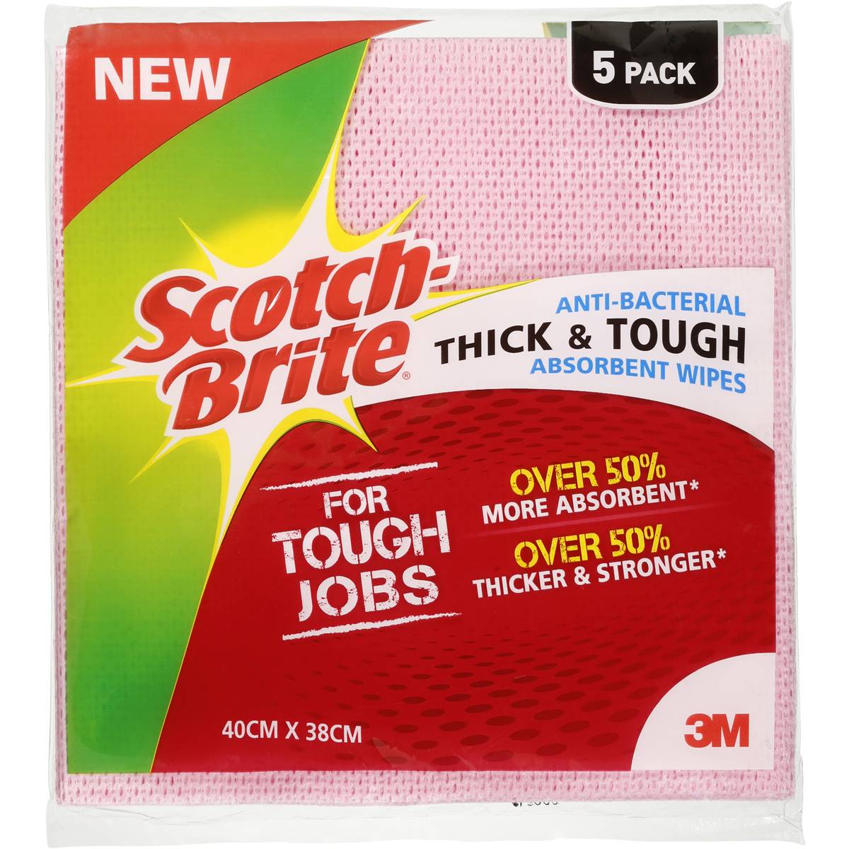 Scotch Brite Anti Bacterial Wipes Thick Tough 5 Pack Woolworths   892736 1 