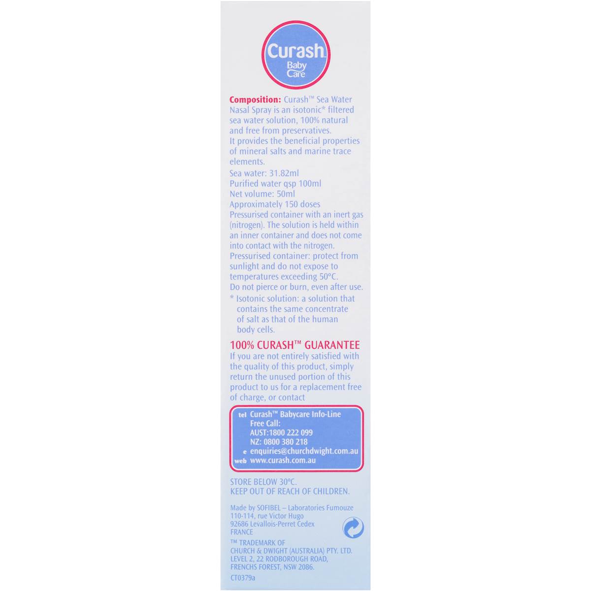 Curash Baby Nasal Spray 50ml Woolworths