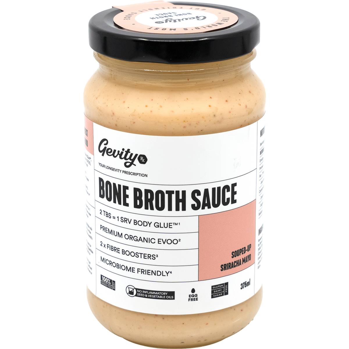 Gevity Rx Bone Broth Sauce Souped-up Sriarcha Mayo 375ml | Woolworths