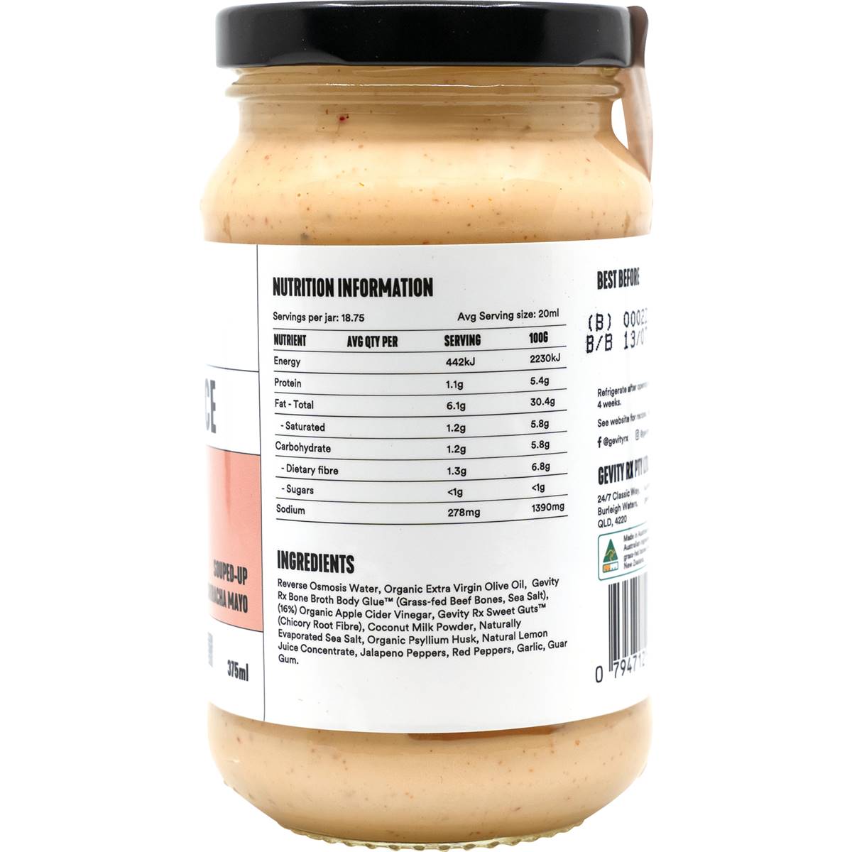 Gevity Rx Bone Broth Sauce Souped-up Sriarcha Mayo 375ml | Woolworths