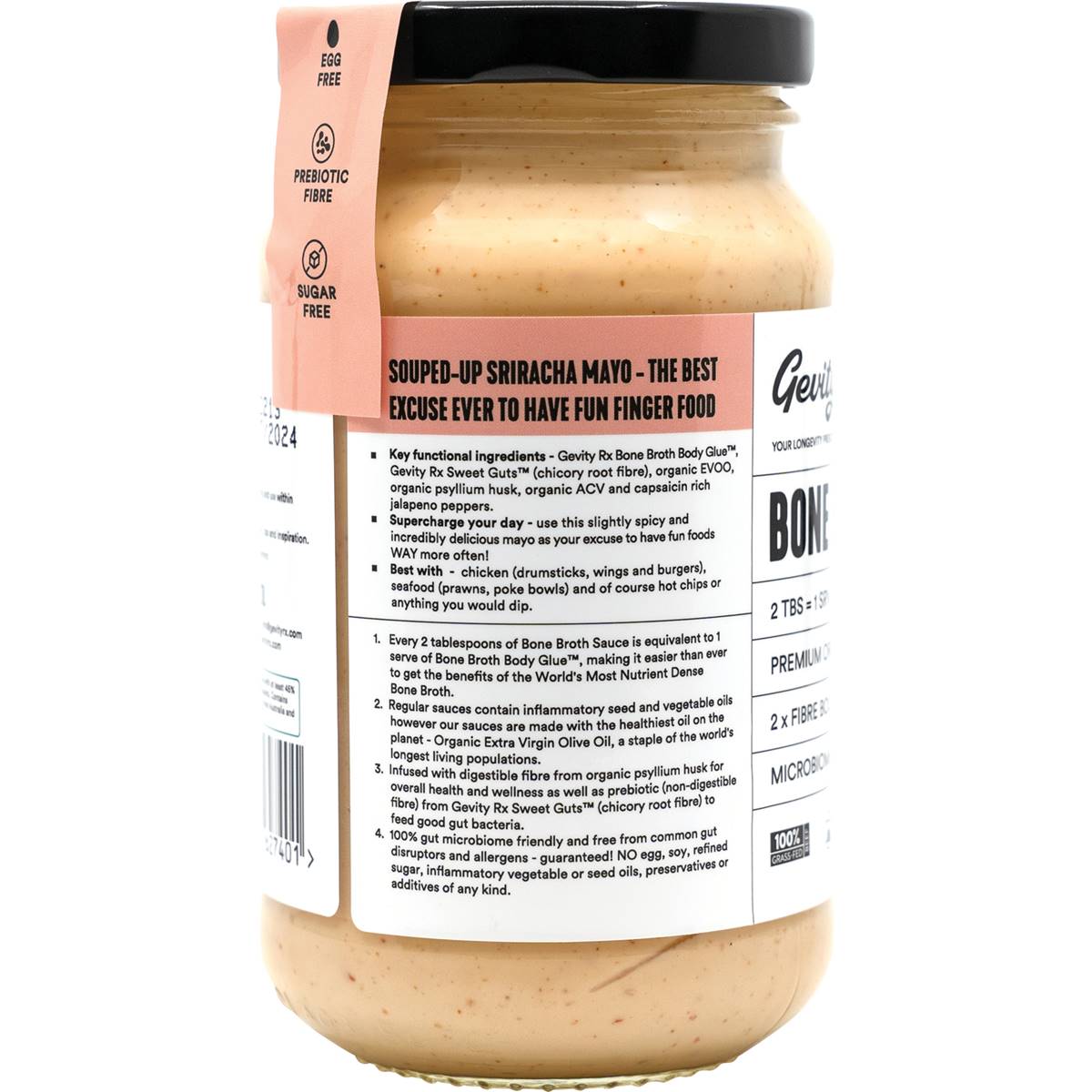 Gevity Rx Bone Broth Sauce Souped-up Sriarcha Mayo 375ml | Woolworths