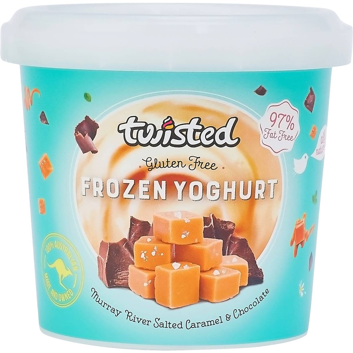 Twisted Frozen Yoghurt Salted Caramel Choc 450ml Tub Woolworths