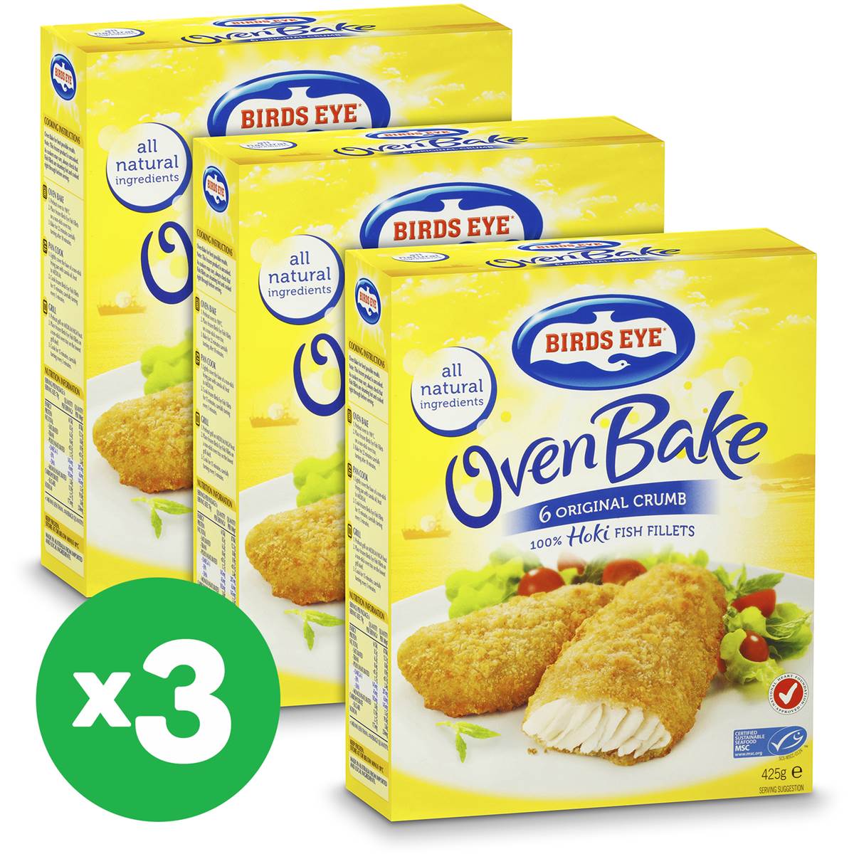 Birds Eye Oven Bake Crumbed Fish 425g 6pk X3 Bundle Woolworths