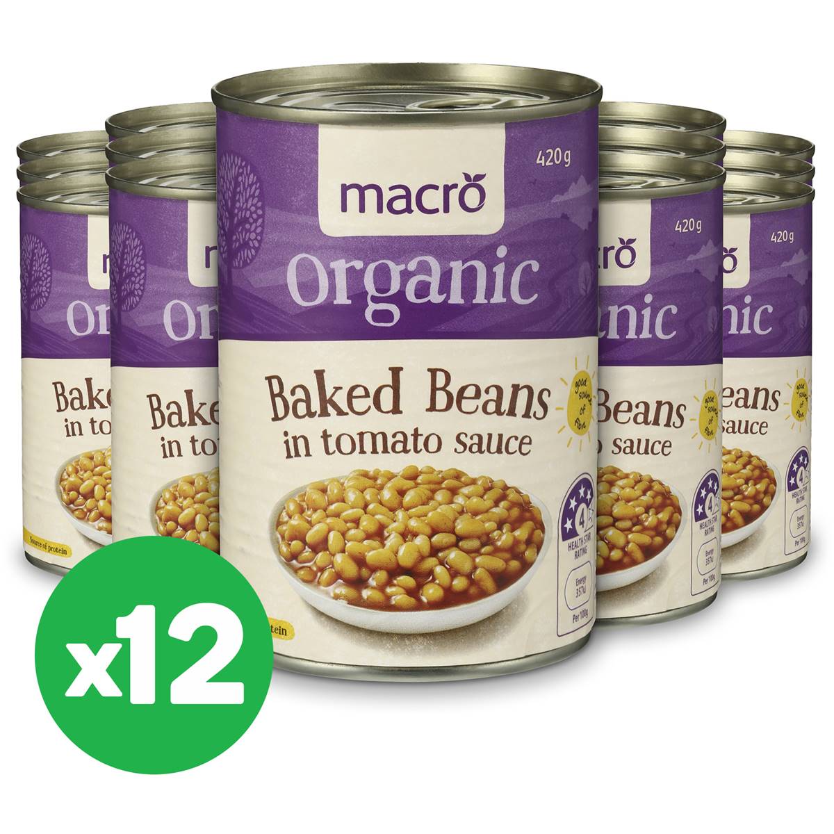 Macro Organic Baked Beans 420g X12 Bundle Woolworths