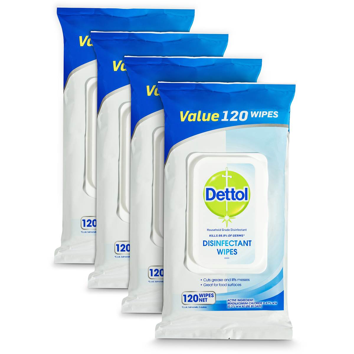 Dettol Surface Wipes 120pk X4 Bundle