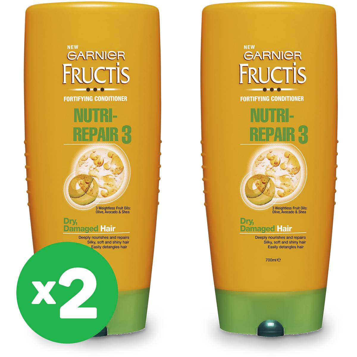 Garnier Fructis Conditioner Nutri Repair3 700ml X2 Bundle