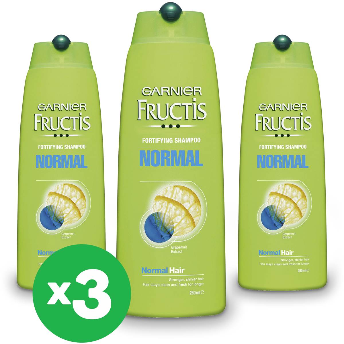 Garnier Fructis Shampoo Normal Hair 250ml X3 Bundle