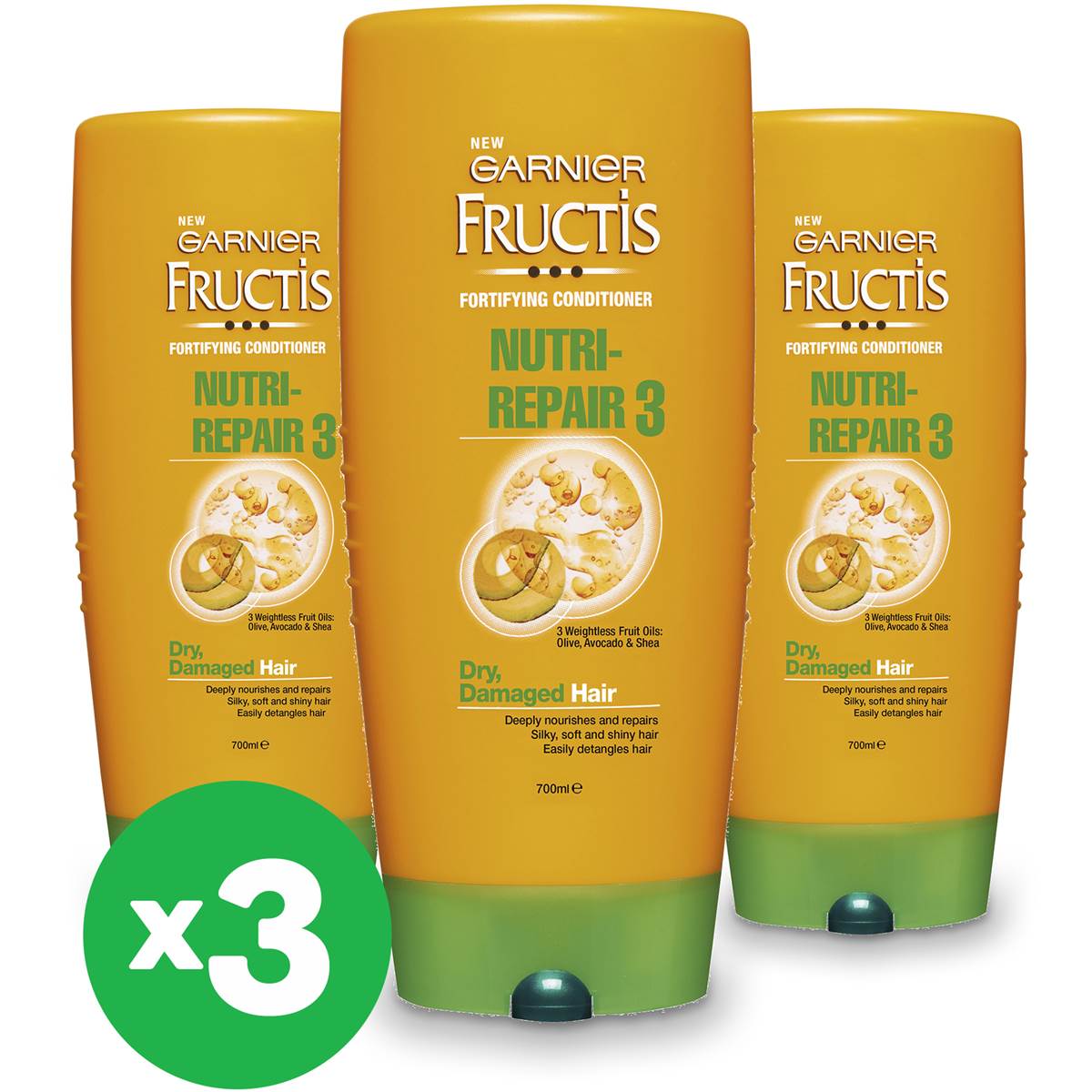 Garnier Fructis Conditioner Nutri Repair3 700ml X3 Bundle