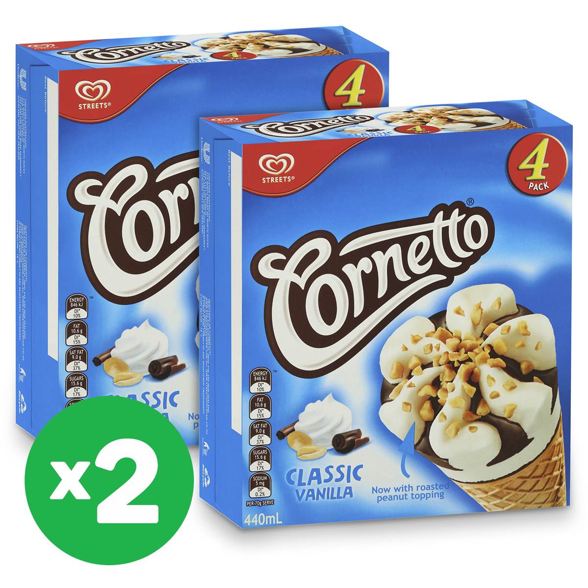 Streets Cornetto Vanilla 440ml 4pk X 2 Bundle | Woolworths