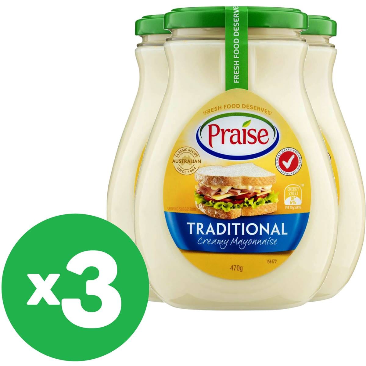 Praise Mayonnaise Traditional 470g X3 Bundle Woolworths