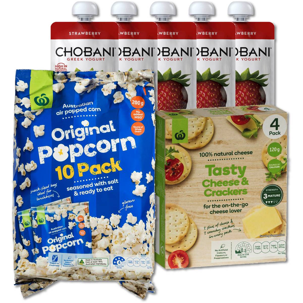 Chobani, Cheese And Popcorn Lunchbox Fillers Bundle